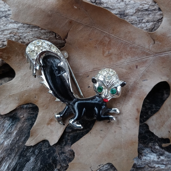 Jewelry - Vintage 🦨 Rhinestone 🦨🖤 Brooch Pin